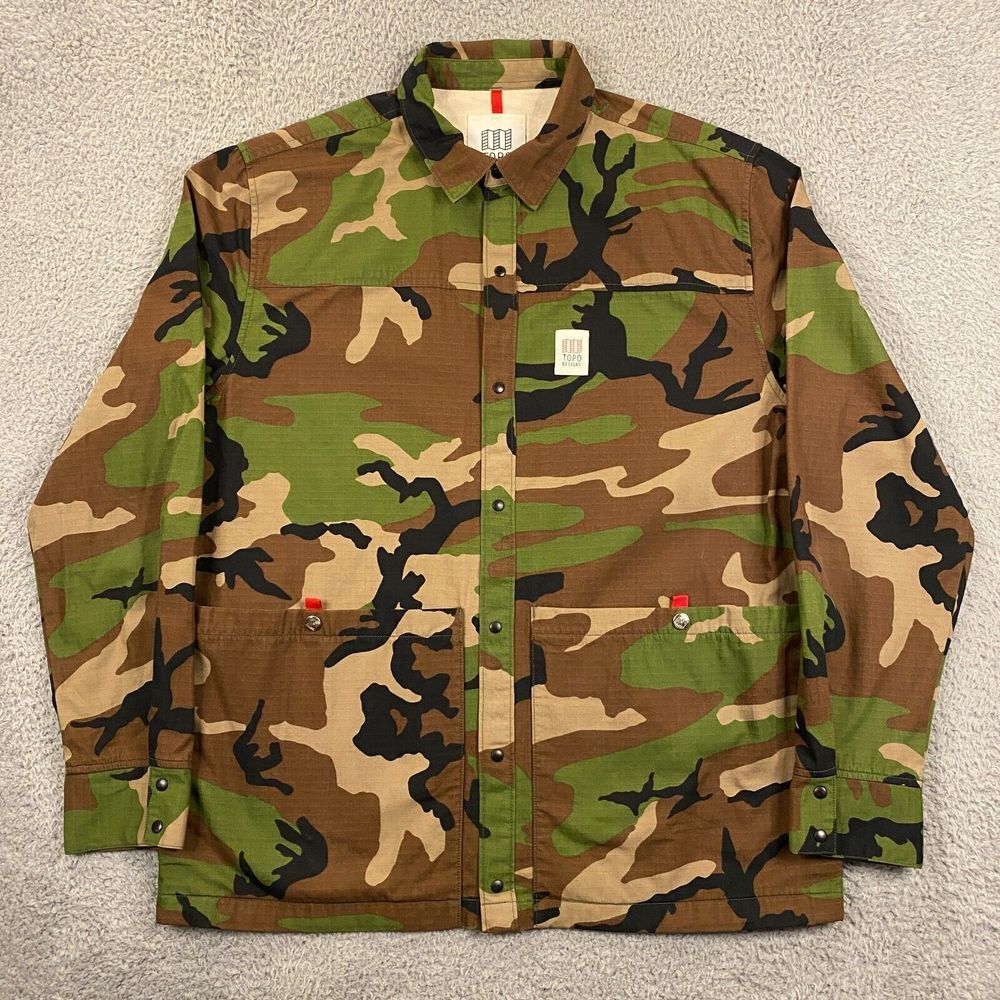 Topo Designs Camouflage Military Field Jacket - Green, Brown, Tan, Black